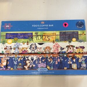 Gibson Fido's Coffee Bar Puzzle - Blue and Multicolor